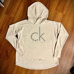 Calvin Klein Women’s Logo Light Weight Hoodie. Tan colored. Women’s medium.